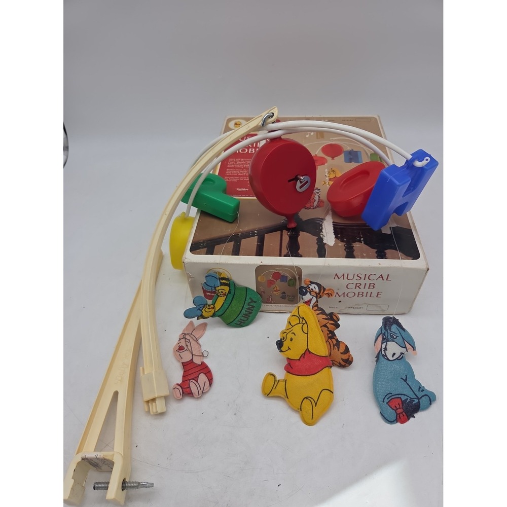 70's Sears Winnie the Pooh Musical Spinning Crib Mobile W/ Original Box  WORKS